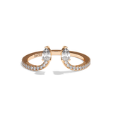 Bague toi et moi diamant poire or jaune - Sereine pavée