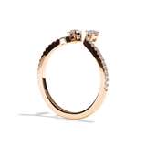 Bague toi et moi diamant poire or jaune - Sereine pavée