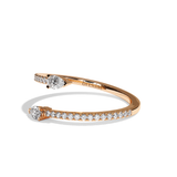 Bague toi et moi diamant poire or rose - Vivante pavée