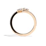 Bague toi et moi diamant poire or rose - Vivante pavée