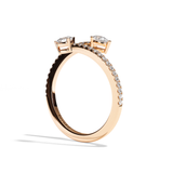 Bague toi et moi diamant poire or rose - Vivante pavée