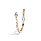 Bague toi et moi diamant poire or rose - Vivante pavée