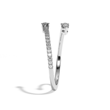 Bague toi et moi diamant poire or rose - Vivante pavée