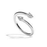 Bague toi et moi diamant poire platine - Vivante