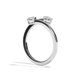 Bague toi et moi diamant poire platine - Vivante