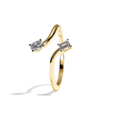 Bague toi et moi ovale et radiant platine - Assidue