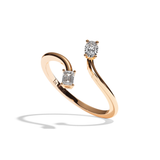 Bague toi et moi ovale et radiant platine - Assidue
