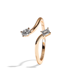 Bague toi et moi ovale et radiant platine - Assidue
