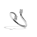 Bague toi et moi ovale et radiant platine - Assidue