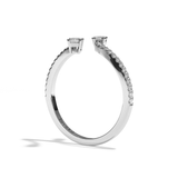 Bague toi et moi ovale et radiant platine - Assidue pavée