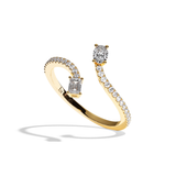 Bague toi et moi ovale et radiant platine - Assidue pavée