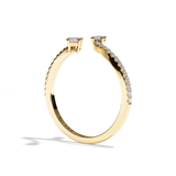 Bague toi et moi ovale et radiant platine - Assidue pavée