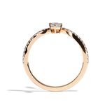 Bague toi et moi ovale et radiant platine - Assidue pavée