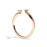 Bague toi et moi ovale et radiant platine - Assidue pavée