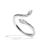 Bague toi et moi poire et navette or rose - Digne