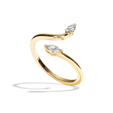 Bague toi et moi poire et navette or rose - Digne