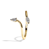 Bague toi et moi poire et navette or rose - Digne