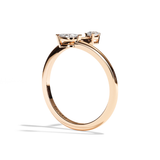 Bague toi et moi poire et navette or rose - Digne