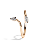 Bague toi et moi poire et navette or rose - Digne