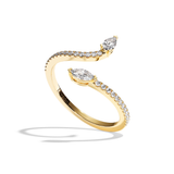 Bague toi et moi poire & navette or blanc - Digne pavée