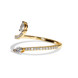 Bague toi et moi poire & navette or blanc - Digne pavée