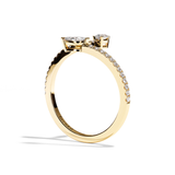 Bague toi et moi poire & navette or blanc - Digne pavée