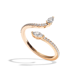 Bague toi et moi poire & navette or blanc - Digne pavée