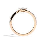 Bague toi et moi poire & navette or blanc - Digne pavée