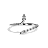 Bague toi et moi poire et navette or rose - Digne