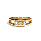 Bague trilogie diamant platine - Chaleureuse