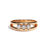 Bague trilogie diamant platine - Chaleureuse