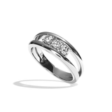 Bague trilogie diamant platine - Chaleureuse