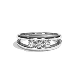 Bague trilogie diamant platine - Chaleureuse