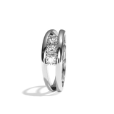 Bague trilogie diamant platine - Chaleureuse