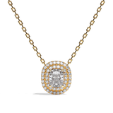 Collier Diamant Coussin - Double Entourage - La Craintive