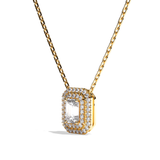 Collier Diamant Taille Emeraude - Double Entourage - La Discrète