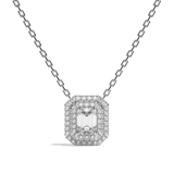 Collier Diamant Taille Emeraude - Double Entourage - La Discrète