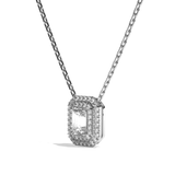 Collier Diamant Taille Emeraude - Double Entourage - La Discrète