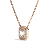Collier Diamant Taille Emeraude - Double Entourage - La Discrète