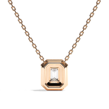 Collier Diamant Taille Emeraude - Double Entourage - La Discrète