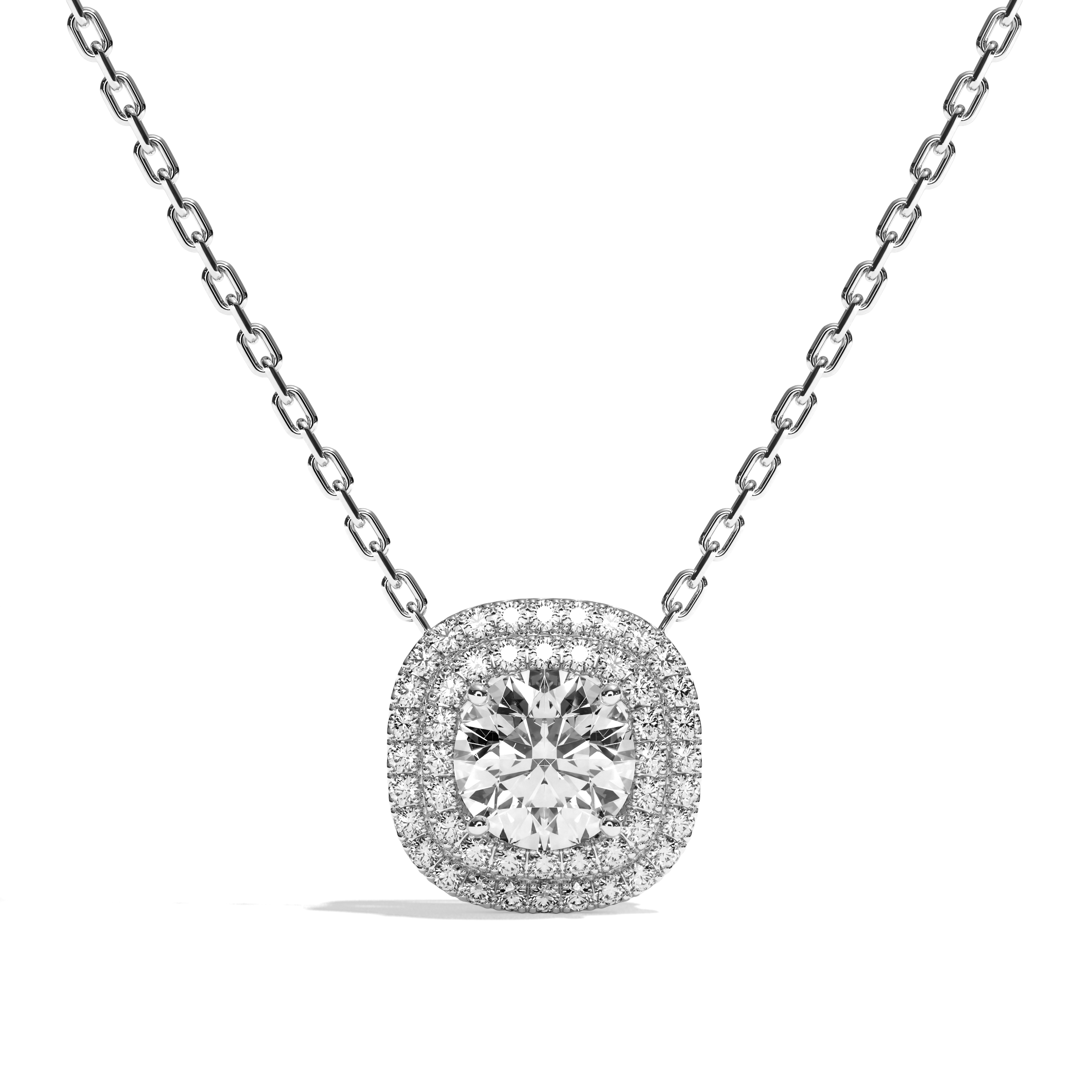 Collier Diamant Rond - Double Entourage - La Radieuse