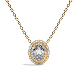 Collier Diamant Oval - Double Entourage -  La Remarquable