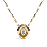 Collier Diamant Oval - Double Entourage -  La Remarquable