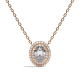 Collier Diamant Oval - Double Entourage -  La Remarquable