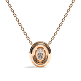 Collier Diamant Oval - Double Entourage -  La Remarquable