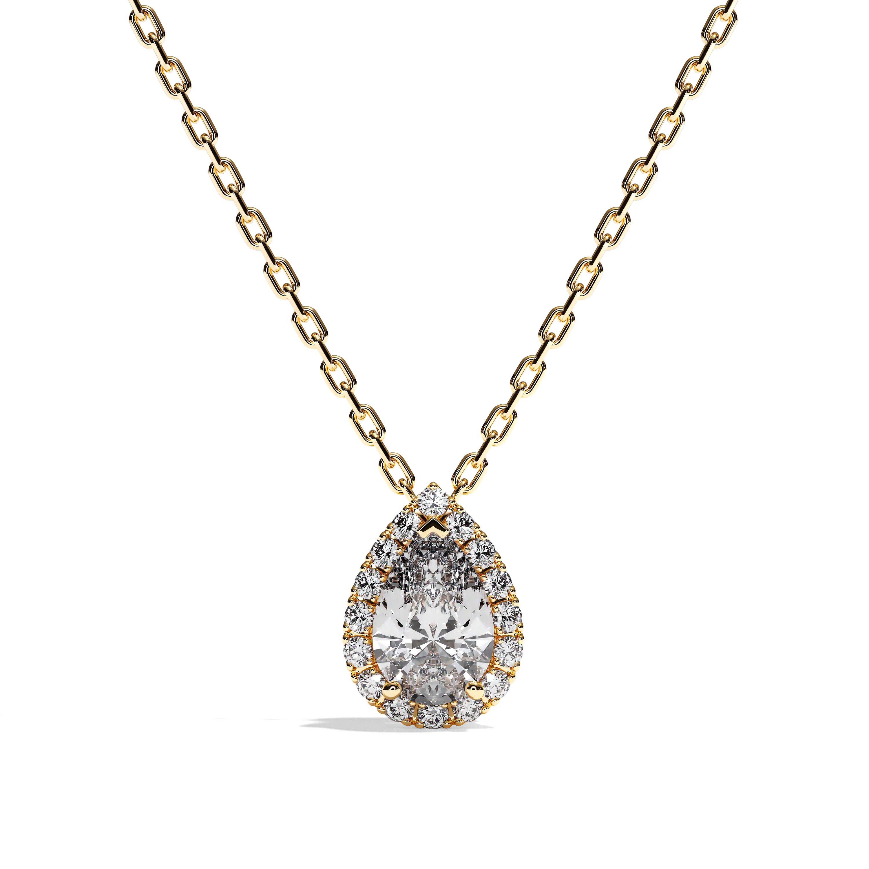 Collier Diamant Poire - Simple Entourage -L'Avenante