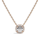Collier Diamant Coussin - Simple Entourage - L'Épanouie