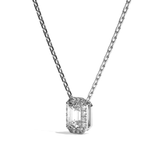 Collier Diamant Taille Emeraude - Simple Entourage -L'Extravertie