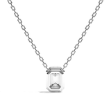 Collier Diamant Taille Emeraude - Simple Entourage -L'Extravertie