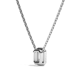 Collier Diamant Taille Emeraude - Simple Entourage -L'Extravertie